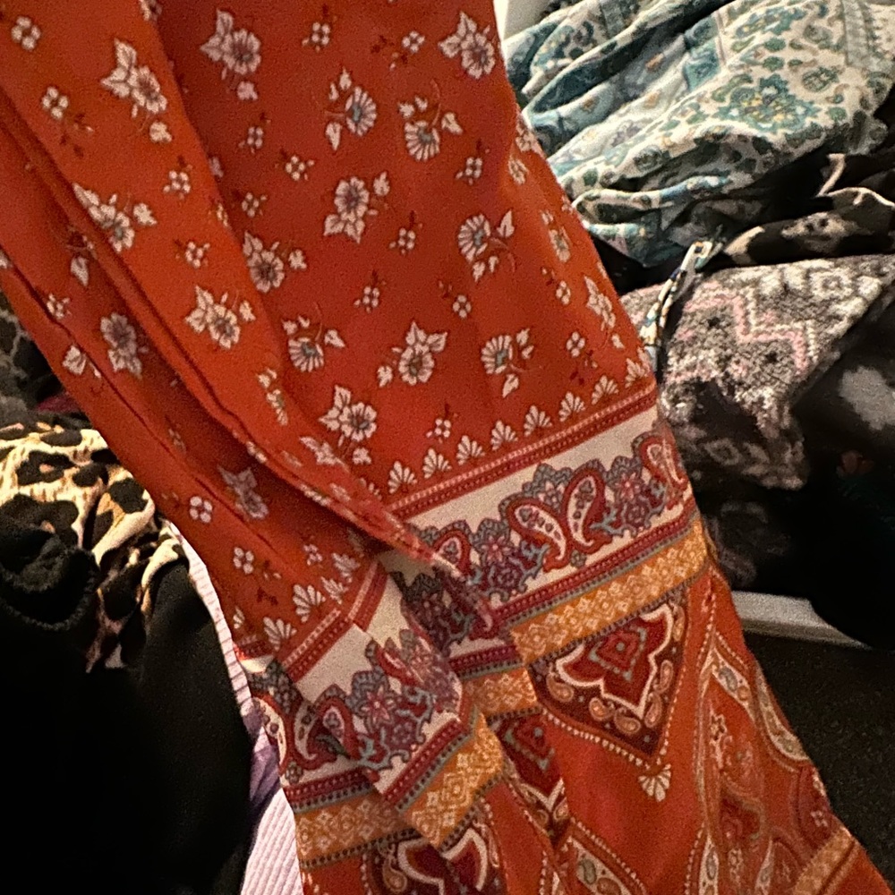 Orange hippie pants M